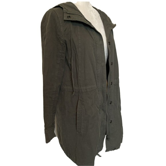 Lucky Brand Jackets & Blazers - Lucky Brand Longer Length Utility Jacket Green Olive Night Full Zipper Hooded